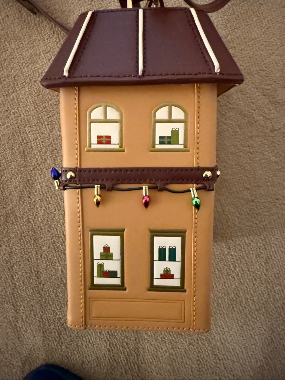 kate spade Tan & Burgundy Holiday Toy Shop Crossbody - Picture 3 of 8